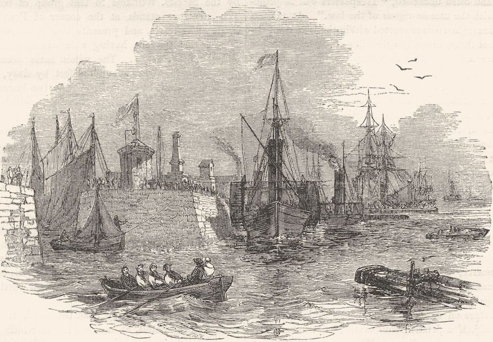 LIVERPOOL. St. George's Pier- Head 1850 old antique vintage print picture